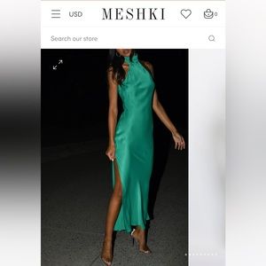 CLAIRE Satin Drape Back Maxi Dress with Split